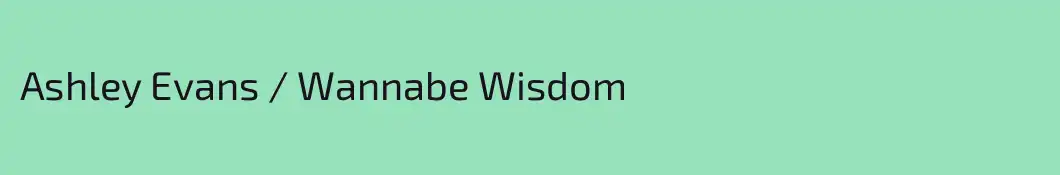 Ashley Evans / Wannabe Wisdom